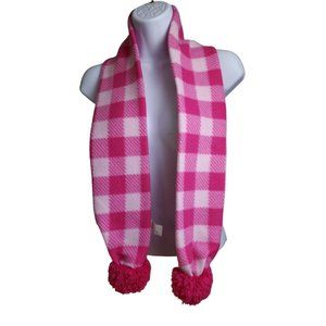 Girl checkered Pom Pom fluffy puffs Scarves